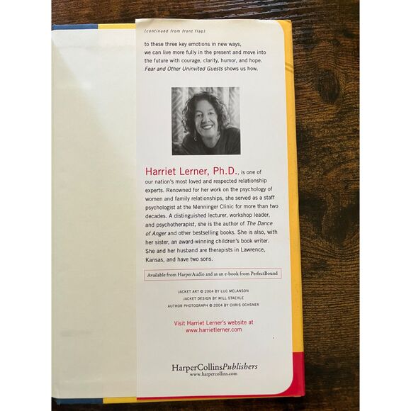 Hard back book Fear and Other Uninvited Guests by Harriet Lerner, Ph.D. - Picture 11 of 11
